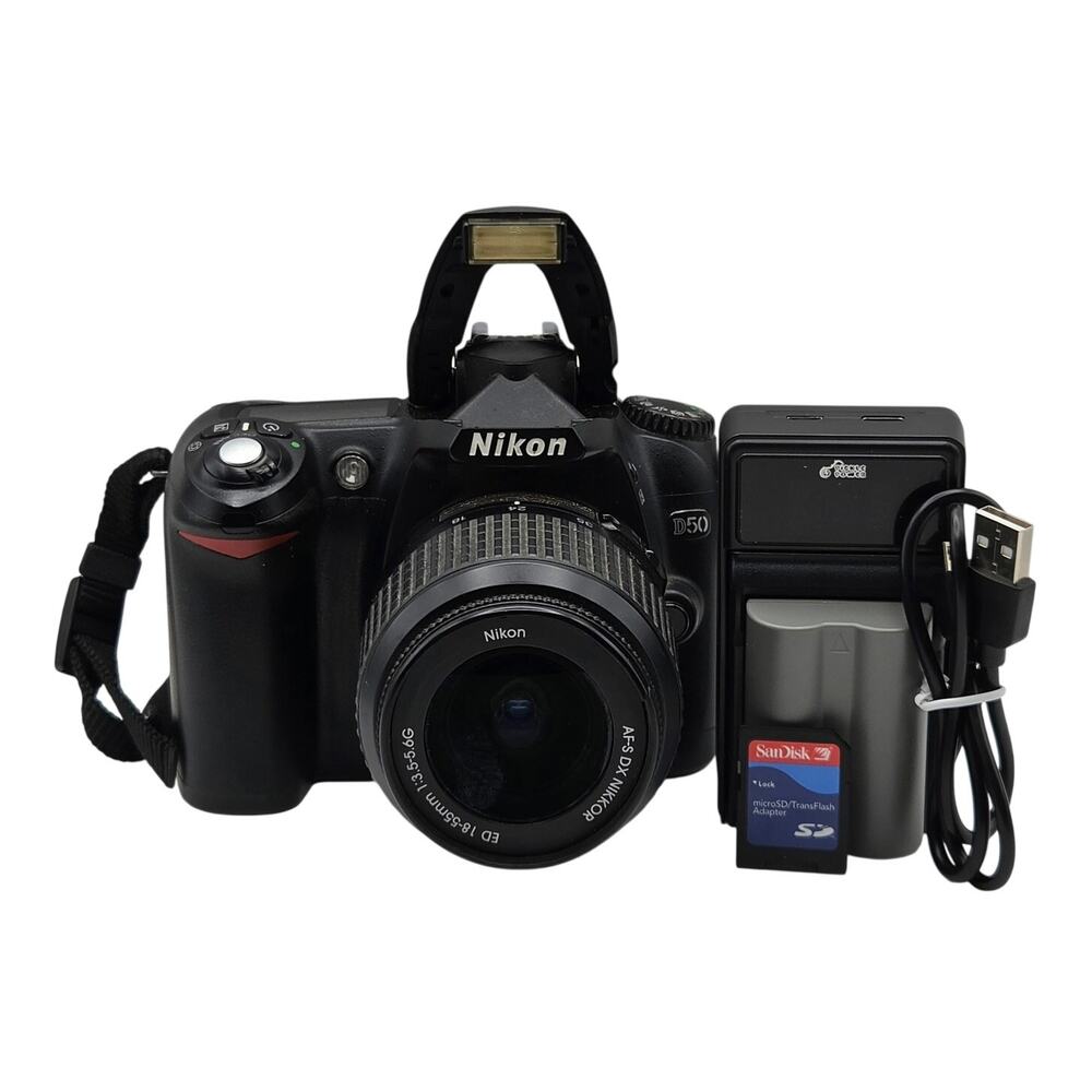 Nikon D50 DSLR Tested And Working Digital Camera W/ Charger & Batteries+SD Card